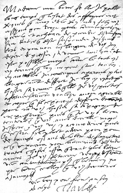 Lettre, en français, de l