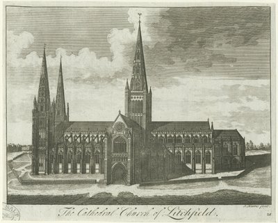 Cathédrale de Lichfield - Vue sud: gravure, nd [?18ème siècle] - Unbekannt