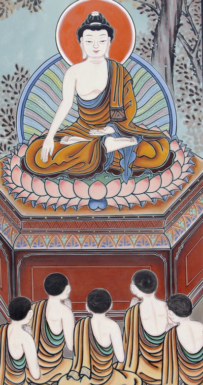 Vie du Bouddha : En tant que Bouddha, un éveillé, il est revenu pour enseigner à ses cinq compagnons de pratique la Noble Vérité de l