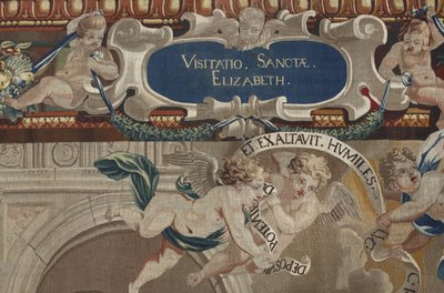 Vie de la Vierge: "La Visitation" (détail) Tapisserie de laine et de soie réalisée dans l