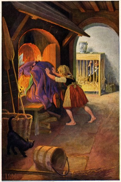 Littérature. Conte de fées. Hansel et Gretel et la sorcière - Unbekannter Künstler
