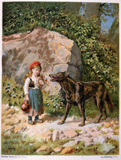 Le Petit Chaperon Rouge et le loup, fin du 19e siècle - Unbekannter Künstler