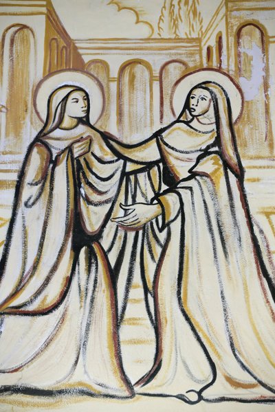 Cathédrale du Sacré-Cœur de Lomé. La Visitation (la visite de Marie à Élisabeth telle qu