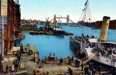 Londres - Rivière Thames avec embarquement de passagers, début des années 1900 - Unbekannter Künstler