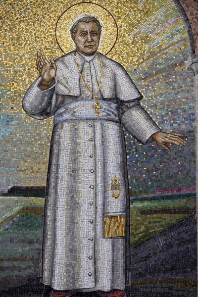 Abbaye bénédictine Madonna della Scala : Mosaïque représentant le Pape Pie X, Noci, Italie - Unbekannt