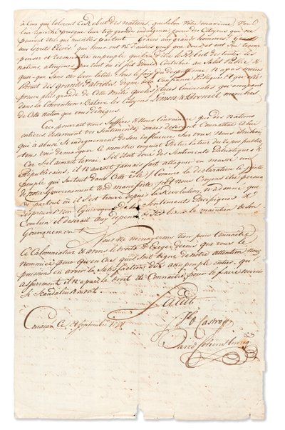 Lettre manuscrite signée 