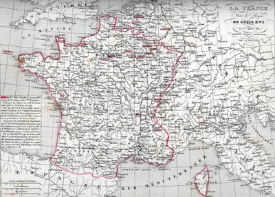 Carte de France sous le règne de Louis XVI de 1774 à 1793 (Carte de France à l