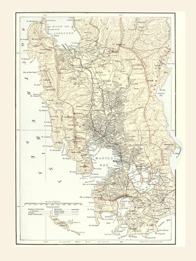 Carte de Manille, Philippines et le siège de la guerre pendant la guerre hispano-américaine de 1898 - Unbekannt