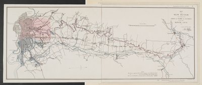Carte de la New River de sa source près de la ville de Ware à Londres - Unbekannter Künstler