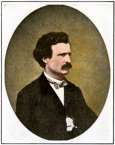 Mark Twain (1835-1910) en tant que reporter à Virginia City, Nevada : Territorial Enterprise - Unbekannter Künstler