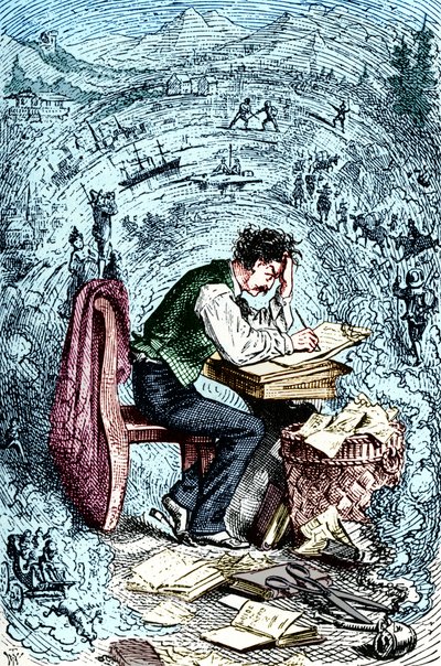 Mark Twain écrivant 