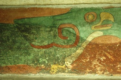 Mexique, Mexico, Teotihuacan (1er siècle après J.-C.), Temple des Jaguars, fresque de perroquet - Unbekannt