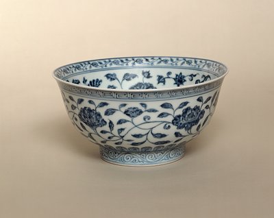 Bol bleu et blanc Ming, marque Hsuan-te (1426-35) - Unbekannt