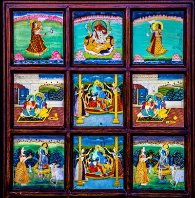 Peinture miniature, arts et métiers au Rajasthan, Rajasthan, Inde, Asie - Unbekannter Künstler