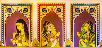 Peinture miniature, arts et métiers au Rajasthan, Inde, Asie - Unbekannter Künstler