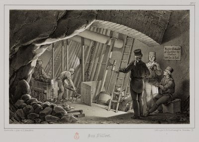 Exploitation minière, Minéraux métalliques Station de remplissage dans une mine, vers 1851 - Unbekannt