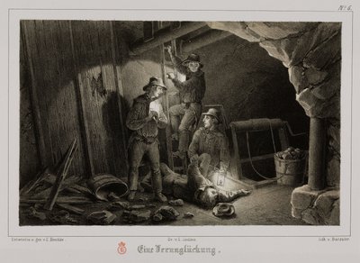 Exploitation minière, accident minier, Allemagne, vers 1851 - Unbekannt
