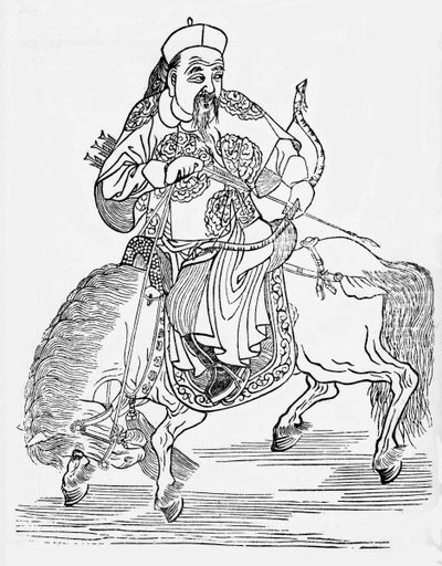 Archer mongol à cheval (gravure) - Unbekannt