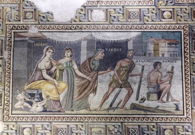 Mosaïque, Pasiphaé et Dédale - Unbekannter Künstler