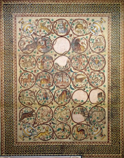 Mosaïque de Quabr Hiram du sol de la nef centrale de l