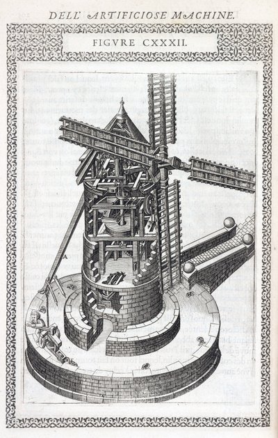 Moulin à blé, coupe permettant de voir le fonctionnement - Unbekannt