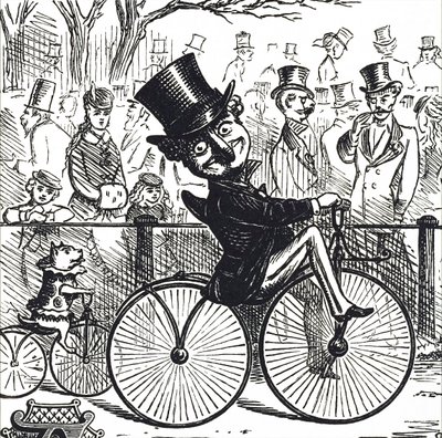 M. Punch et le chien Toby chevauchant des vélocipèdes - Unbekannt