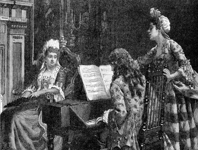 Mme Arabella Hunt chantant pour la reine Mary - Unbekannter Künstler