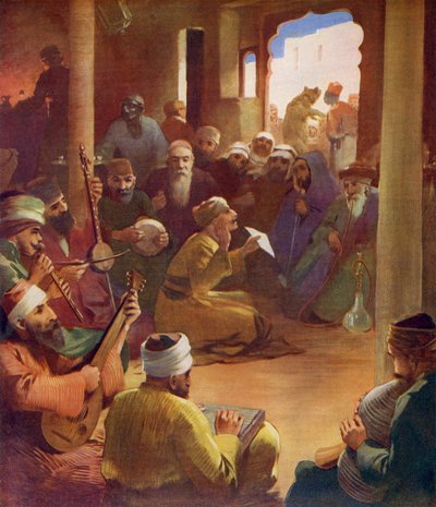 Musiciens dans un café du Moyen-Orient - 1913 - Unbekannter Künstler