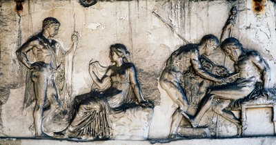 Mythe de Téléphe, Maison du Relief de Téléphe, Herculanum, Campanie, Italie, civilisation romaine - Benjamin Baud