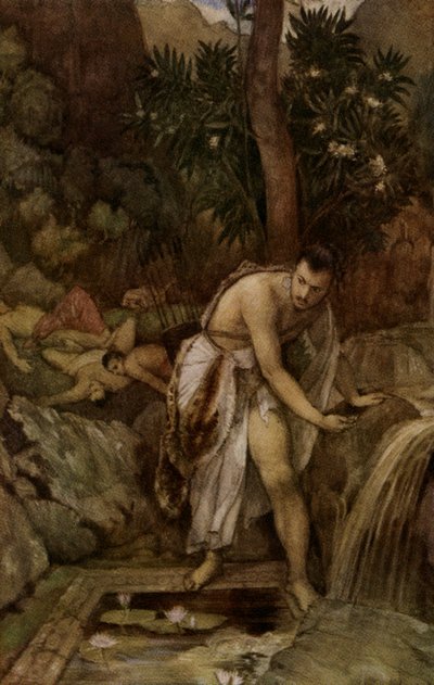 Nakula au lac empoisonné, mythe hindou - Unbekannter Künstler
