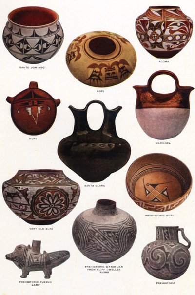 Poterie en argile amérindienne fabriquée par les Amérindiens du peuple Pueblo, Nouveau-Mexique - Unbekannter Künstler
