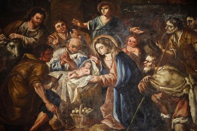 Peinture de la Nativité dans l