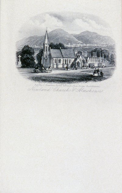 Église et hospices de Newland, Worcestershire (gravure) - Unbekannt