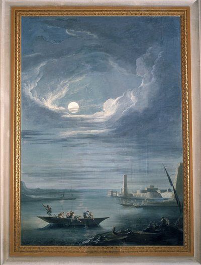 Scène nocturne avec les pêcheurs. Fresque de la Sala del Consiglio (Salle du Conseil) - Unbekannter Künstler