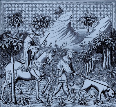 Noble en costume de chasse à cheval - Unbekannter Künstler