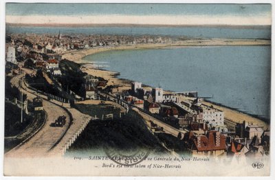 Normandie, Seine-Maritime, Sainte-Adresse : vue générale de la station balnéaire de Nice Havrais - Carte postale datée 1931 - William M. Timlin