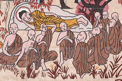 Pagode bouddhiste Ong Nui, fresque murale, La vie du Bouddha, Après 45 ans d