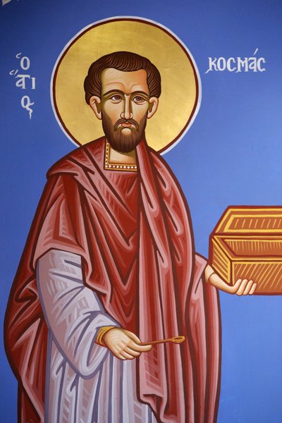Église orthodoxe de Pedoulas : Fresque de Saint Côme, Chypre - Unbekannt