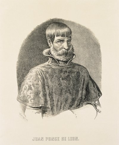 PONCE DE LEON, Juan (1460-1521). Conquérant espagnol de Porto Rico (1508) et découvreur de la Floride (1502) (gravure). - Unbekannter Künstler