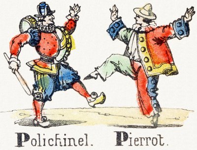 P - Polichinelle Pierrot - Alphabet des divertissements enfantins c.1890 (lithographie) - Unbekannt