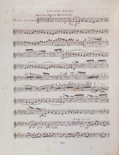 Page de partition musicale pour le premier violon de l