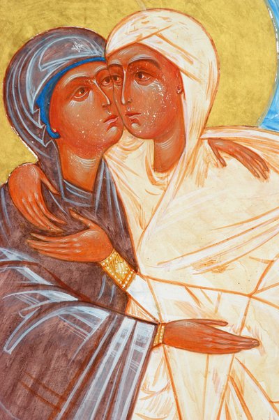 Peinture de la Visitation dans le monastère orthodoxe d