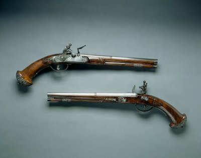 Paire de pistolets à silex, fabricant de canons Lazarino Cominazzo, fabricant de serrures Gio Borgognone, c.1690-1700 - Unbekannt