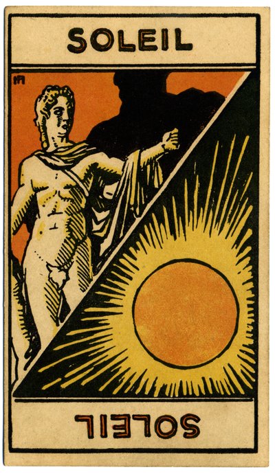 Paranormal. Astrologie. Le Soleil (étoile). Carte astrologique de : Le Tarot Astrologique, par Georges Muchery, France - Unbekannter Künstler