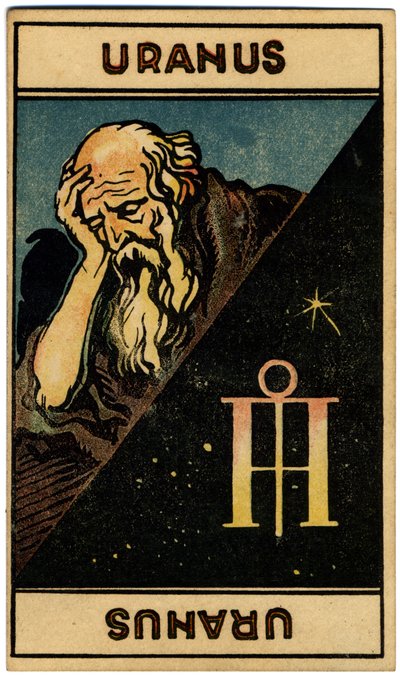 Paranormal. Astrologie. Uranus (planète). Carte astrologique de : Le Tarot Astrologique, par Georges Muchery, France - Unbekannter Künstler