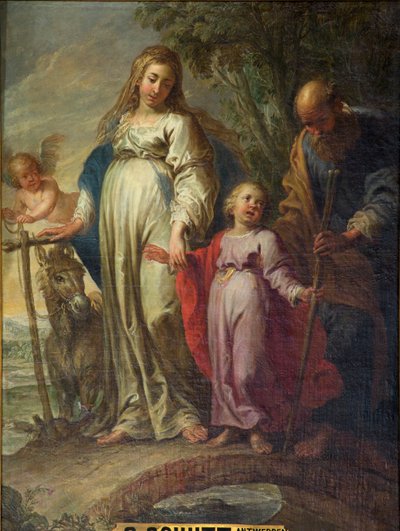 Église paroissiale (Parochiekerk Onze-Lieve-Vrouw). Intérieur. Épitaphe. La peinture centrale. "La Sainte Famille". - Unbekannter Künstler