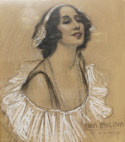 Dessin pastel de la danseuse de ballet russe Anna Pavlova - Unbekannt