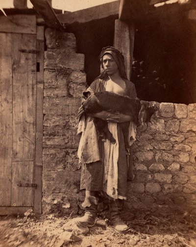 Patre du Liban avec un enfant. Photographie de Charles Lallemand (1826-1904) dans « Syrie, costumes, voyages et paysages ». 1865. Collection privée. - Unbekannter Künstler