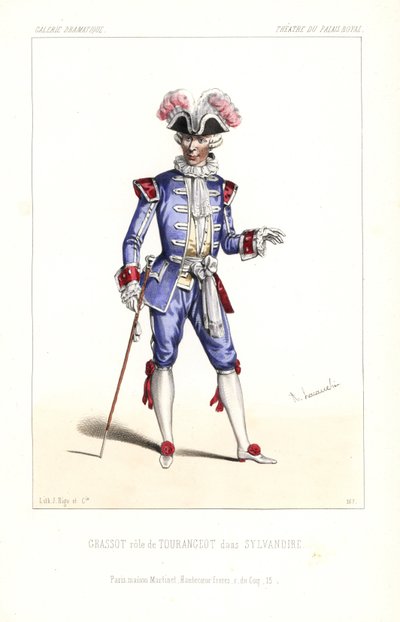 Paul Grassot en tant que Tourangeot dans "Sylvandire" de Leuven/Vanderburch, Théâtre du Palais-Royal - Unbekannter Künstler