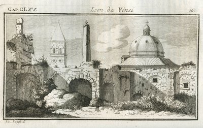 Études de perspective. Gravure de « Traité de la peinture » - Unbekannt